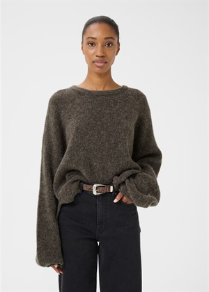 Alpha slit pullover Chestnut Melange Gestuz 